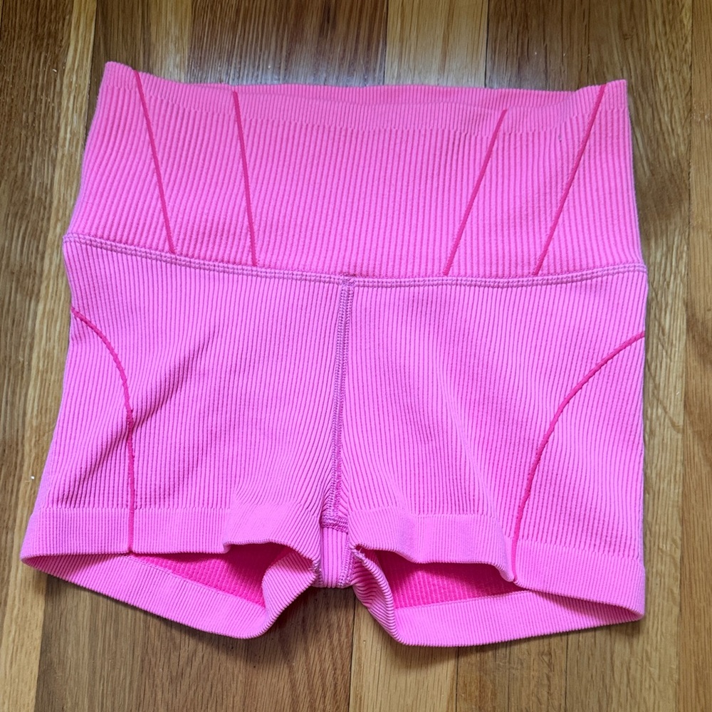 Aerie Pink Ribbed Biker Shorts